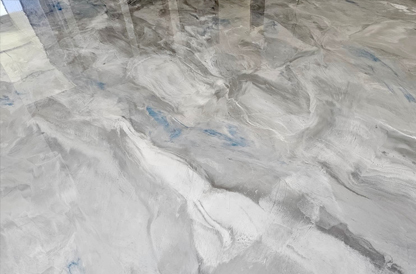 Metallic marble epoxy floor finish