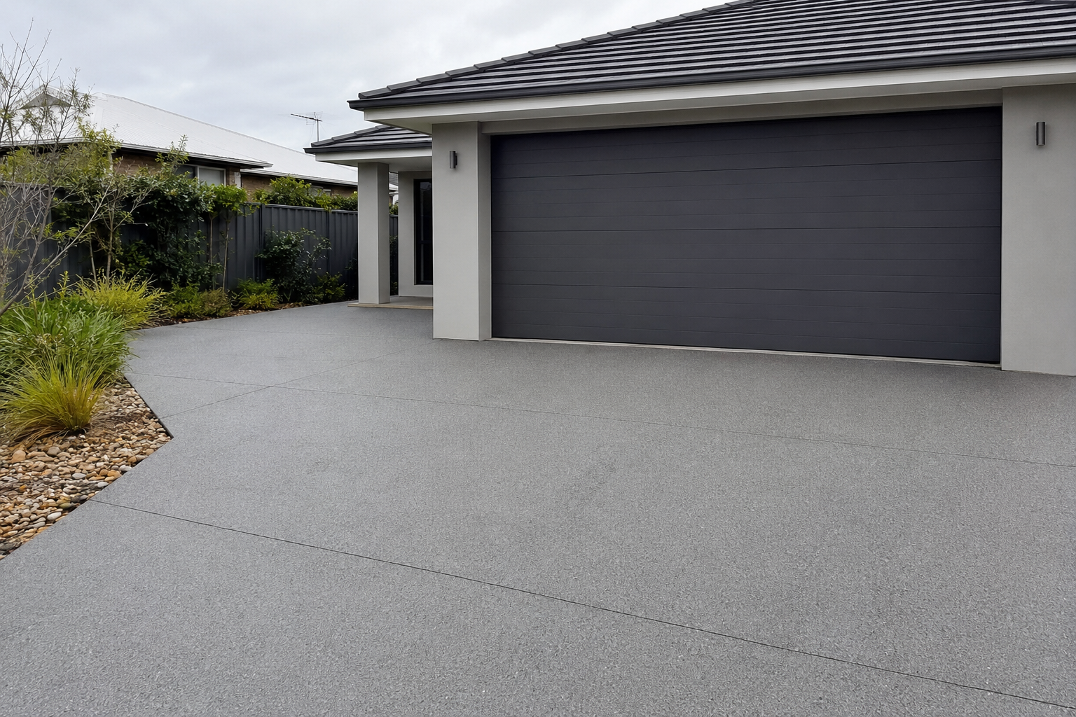 Natural grey quartz grip finish on a suitable residential driveway